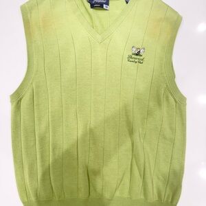 Lime Green V-Neck Sweater Vest
